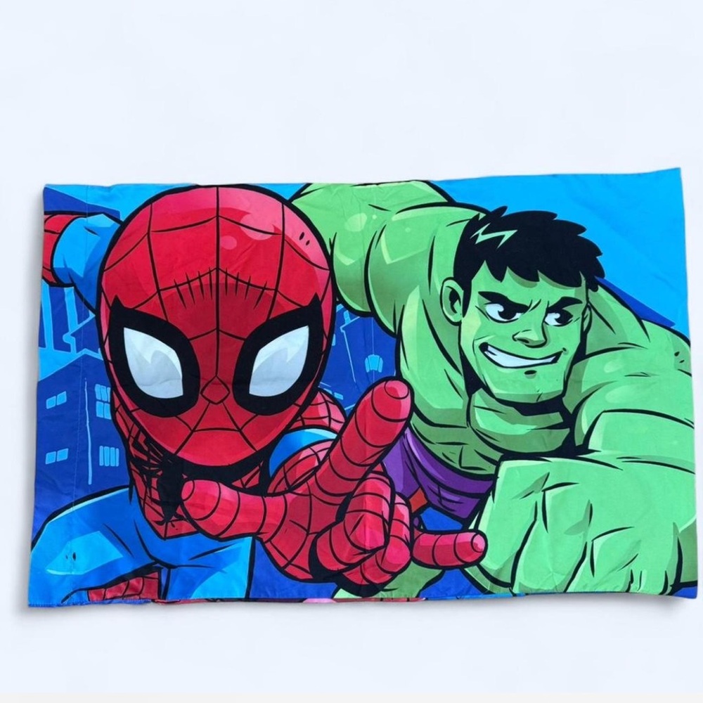 Marvel Spiderman Hulk Captain America iron man standard pillow case red blue